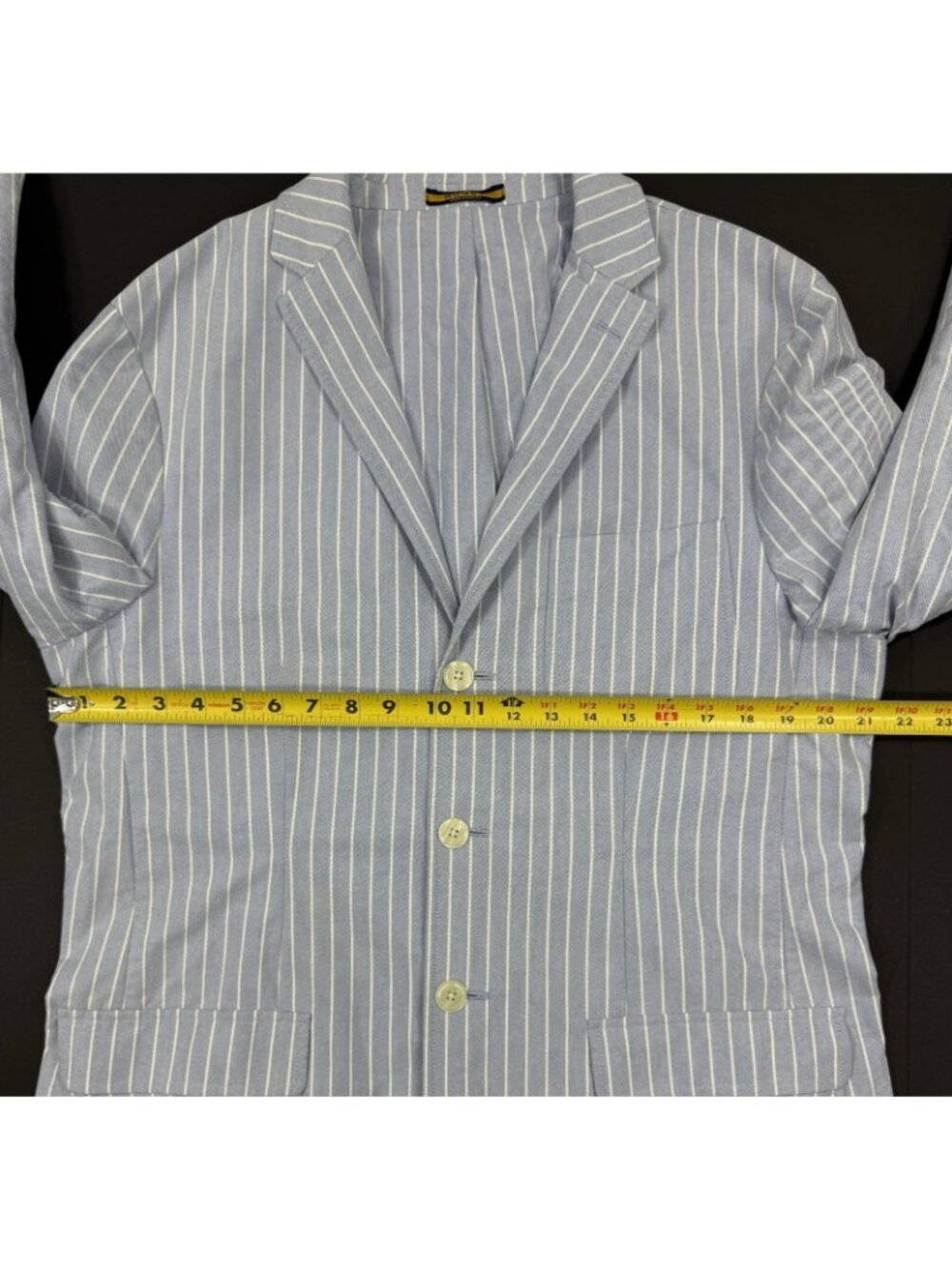 Rugby Ralph Lauren Mens Sport Coat Jacket Size Large Striped Blue White Blazer - Picture 11 of 16